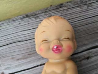 VTG RARE MEXICAN SQUEAKY TOY BOY CLONE RUBBER DOLL LITTLE BOY PULLING UP PANTS 2