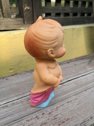 VTG RARE MEXICAN SQUEAKY TOY BOY CLONE RUBBER DOLL LITTLE BOY PULLING UP PANTS 4