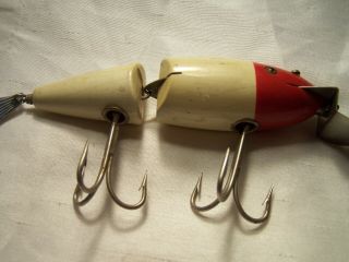 Vintage Rare Non Cataloged Creek Chub Musky Wigglefish In Red White Fishing Lure