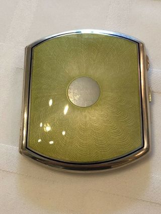 Vintage Austria Silver Guilloche Enamel Gold Wash Cigarette Case
