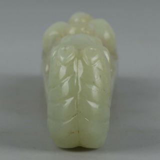 Chinese Exquisite Hand - carved monkey horse Carving Hetian jade statue 6