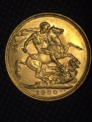 Vtg Gold Coin 1900 Victoria Dei Gra Britt Regina Not Scrap Gold Dragon Slayer