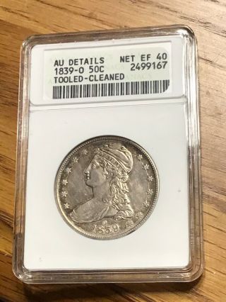 1839 - O S$0.  50 Capped Bust Half Dollar,  Au Details,  Key And Rare Date