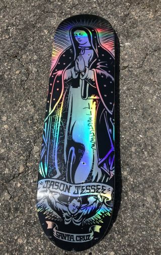 Rare Jason Jessee Guadalupe Signed Skateboard Deck Nos Holographic Mary