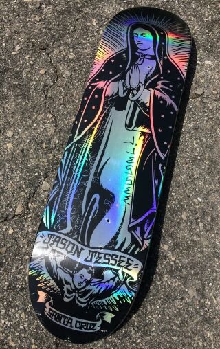 RARE Jason Jessee Guadalupe Signed Skateboard Deck NOS Holographic Mary 2