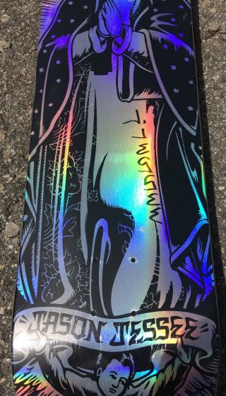 RARE Jason Jessee Guadalupe Signed Skateboard Deck NOS Holographic Mary 6