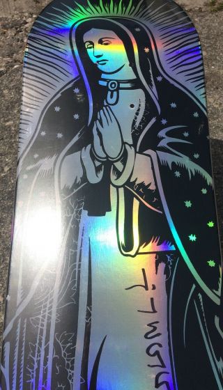 RARE Jason Jessee Guadalupe Signed Skateboard Deck NOS Holographic Mary 7