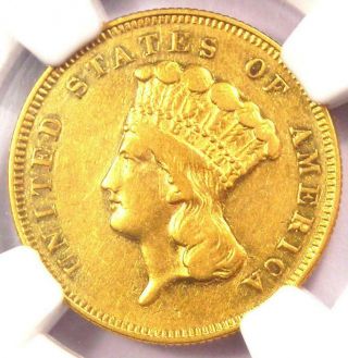 1880 Three Dollar Indian Gold Coin $3 - Certified Ngc Vf Details - Rare Date