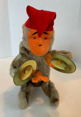Vintage Wind Up Mechcanical Monkey With Cymbals