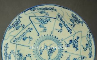 Chinese antique hand - made porcelain Blue and white flower pattern plate b01 2