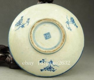 Chinese antique hand - made porcelain Blue and white flower pattern plate b01 4