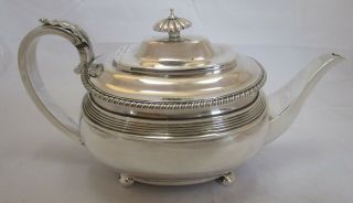 Antique Georgian Sterling Silver Teapot,  602 Grams,  1818,  Charles Fox
