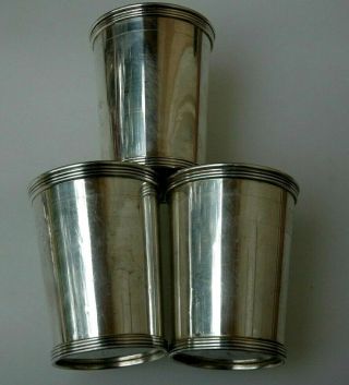 3 Vintage International Sterling Silver Julep Cups 101 25 1 No Mono 2