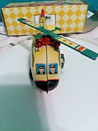 WIND UP TOY TIN POLICE HELICOPTER FROM RUSS BERRIE AND CO.  NIB 2