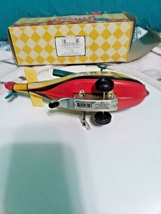 WIND UP TOY TIN POLICE HELICOPTER FROM RUSS BERRIE AND CO.  NIB 5