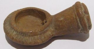 Attractive Antique 1900s.  Pottery Smoking Pipe From The Balkans 990