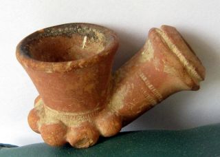Attractive Antique 1800s.  Pottery Smoking Pipe From The Balkans 71c