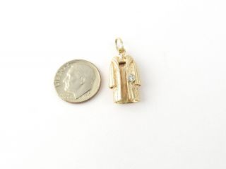 Vintage 14 Karat Yellow Gold and Diamond Mink Coat Charm 4788 8