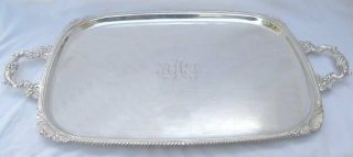 Large Vintage Sterling Silver Twin Handled Tea Salver Serving Tray 3,  534 Grams