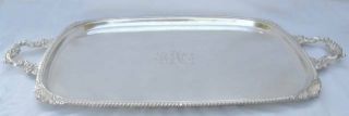Large vintage Sterling Silver twin handled tea salver serving tray 3,  534 grams 2