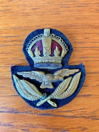 Ww2 Raf Rcaf Officers Cap Badge // Early Example