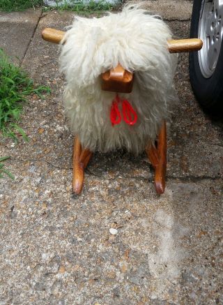 Vintage Samband of Iceland Rocking Horse Sheep Wool Covered toy home decor rare 3