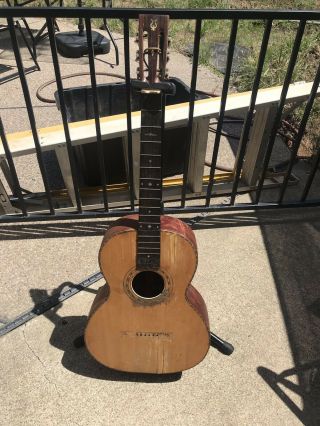 Vintage Concert Size Parlor Guitar Made In The Usa By August Carlstedt 1920