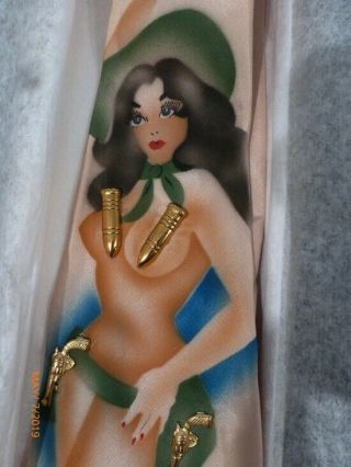 RARE Maybe 1 of a Kind Western Theme PIN UP GIRL Hand Made Man ' s NECK TIE 5