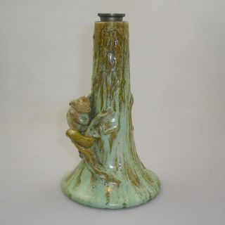 Rare Remued Early Series Tree Form Lamp Base Decorated With An Applied Koala