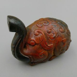 Pendants Statue Hand Carved Mythical Animals Exorcise Evil Spirits Old Cinnabar