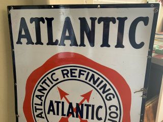 Vintage SSP 52”x35” Atlantic Motor Oil Display Sign - 4