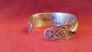 Vintage Sterling Silver Thunderbird Navajo Cuff Bracelet 38.  2grams 4