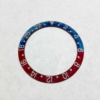 Rolex Gmt 1675 Vintage Faded Pepsi Fat Font Bezel Insert Red Back