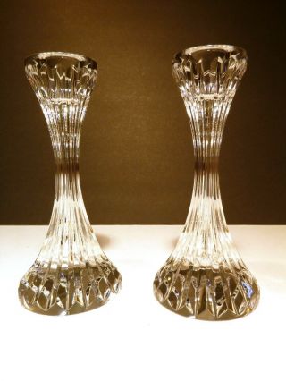Vintage Baccarat Crystal Massena (1979 -) Set 2 Candle Sticks 6 " Made In France