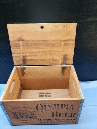 Vintage Olympia Beer Wood Crate Washington State Tumwater Man Cave Home Pub 2
