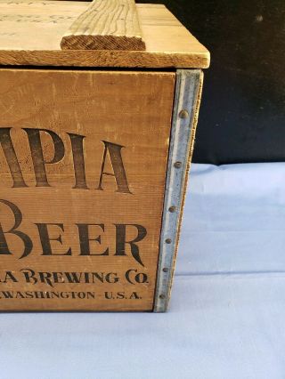 Vintage Olympia Beer Wood Crate Washington State Tumwater Man Cave Home Pub 7