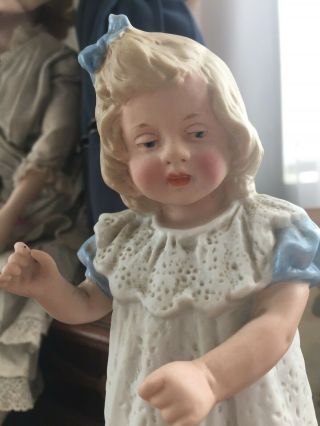 Rare Antique All Bisque Gebruder Heubach Girl Figurine Doll