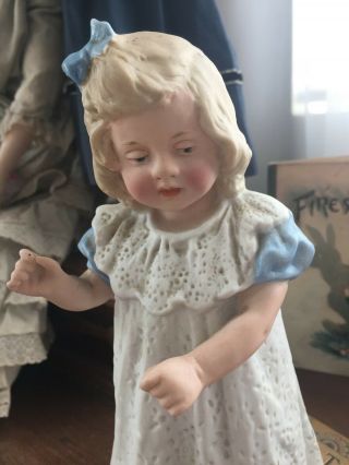 RARE Antique All Bisque Gebruder Heubach Girl Figurine Doll 3