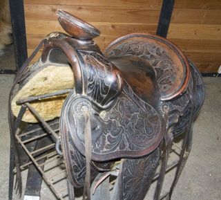 Vintage Saddle - - 1970 ' s Show Saddle - - Frams Saddlery - El Centro CAL (A) 2