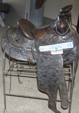 Vintage Saddle - - 1970 ' s Show Saddle - - Frams Saddlery - El Centro CAL (A) 8