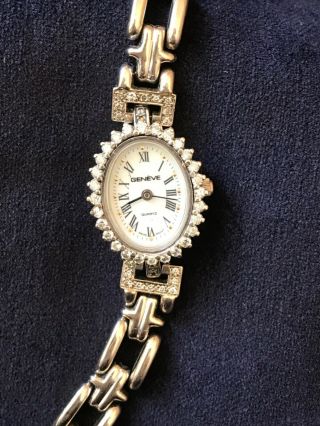 Geneve Swiss Women’s 14k White Gold,  1ct Diamond Wristwatch,  Made In Italy.