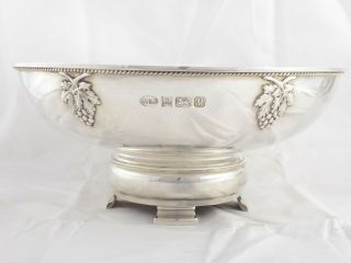 RARE A E JONES ENGLISH SOLID STERLING SILVER FRUIT BOWL GRAPE 1986 858 g 2