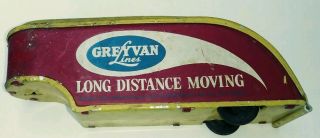 Tin Toy Grey Van Lines Hauling Trailer Grimland Inc.  Jacksonville,  Florida