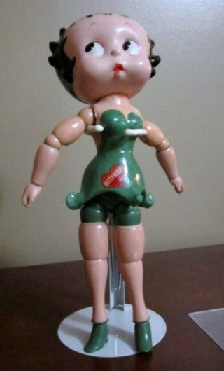 Vintage 1930s Green Wood Composition Jointed Betty Boop Doll