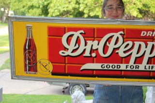 Large Vintage c.  1940 Dr Pepper Soda Pop Gas Station 54 