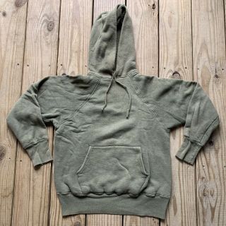 Vintage 50s Olive Green Hoodie Sweatshirt Thick Lined Size Medium Rare