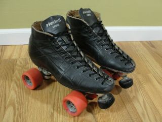 Vintage Riedell Indoor Roller Speed Skates W/sure Grip Classic Plates Sz 10 Mens