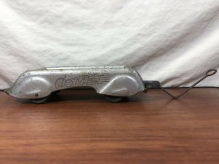 Old House Attic Find Vintage Art Deco Air Flow Comet Tin Toy Pressed Steel Wagon