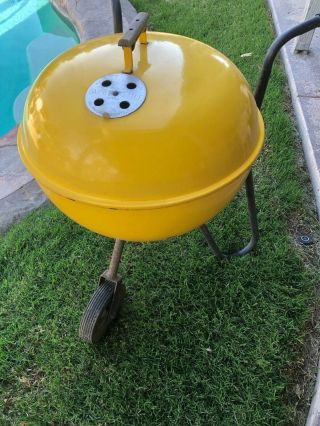Vintage Weber Kettle Grill - Yellow Webber Ranger - Very Rare / Collectors