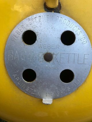 VINTAGE Weber Kettle Grill - Yellow Webber RANGER - Very RARE / Collectors 3
